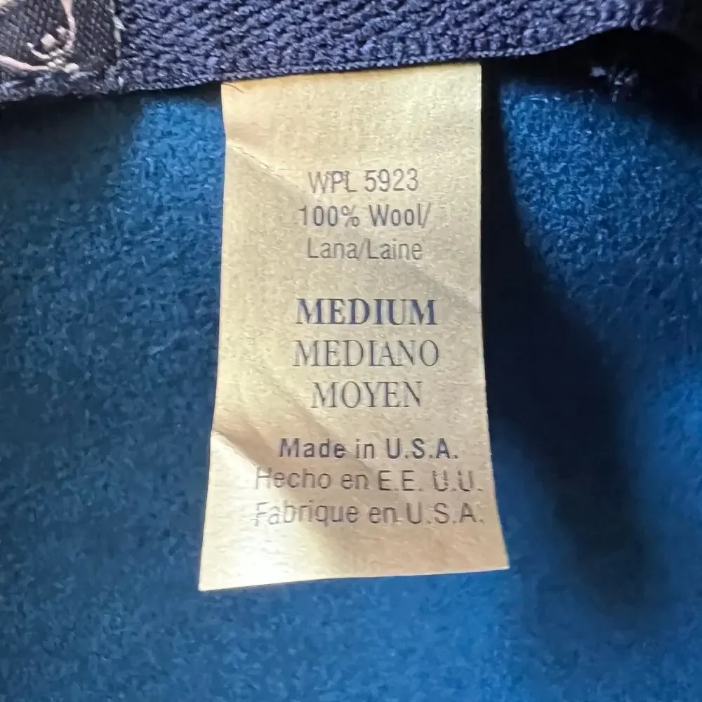 Goorin Bros 100% Wool Cloche Hat Medium Teal Blue Made in USA Leather Band